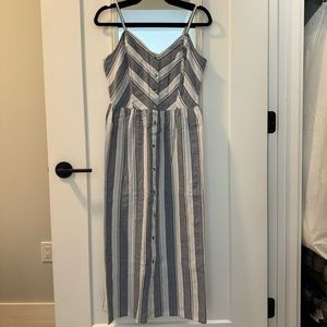 Olive + Oak Blue Striped Midi Sundress